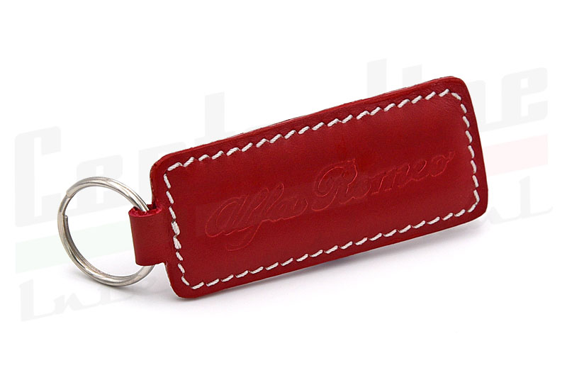 Duvall Leatherwork Small Leather Key Fob Red